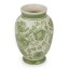 Thread Office Hand Painted Green Floral Ceramic Vase