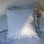 Humble & Mash Pinstripe Riviera Blue Seersucker Bedroom Cushion, 60cm x 60cm