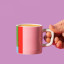 La Cafetiere Utopian Lines Ceramic Espresso Cup, 120ml - Pink & Red