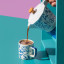 La Cafetiere Blu Fiorato Venice 6-Cup Espresso Maker, 290ml
