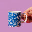 La Cafetiere Blu Fiorato Ceramic Espresso Cup, 120ml - Blue