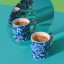 La Cafetiere Blu Fiorato Ceramic Espresso Cup, 120ml - Blue