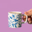 La Cafetiere Blu Fiorato Ceramic Espresso Cup, 120ml - White