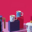 La Cafetiere Blu Fiorato Ceramic Espresso Cup, 120ml - White