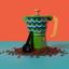 La Cafetiere Cyan Tides Venice 6-Cup Espresso Maker, 290ml