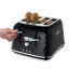 DeLonghi Brilliante 4-Slice Toaster, 1800W - Black  