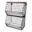 Trendz Of Today Stackable Metal & Wooden Baskets, Set of 2