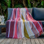 Aranda Protea Pinstripe Sunset Throw, 150cm x 200cm - Burgundy/Garnet