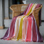 Aranda Protea Pinstripe Sunset Throw, 150cm x 200cm - Burgundy/Garnet