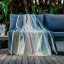 Aranda Protea Pinstripe Sunset Throw, 150cm x 200cm - Bottle/Hunter