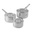 Wolstead Pro Steel Triply Stainless Steel Saucepan Set, 3 Piece