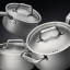 Wolstead Pro Steel Triply Stainless Steel Saucepan Set, 3-Piece