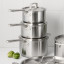Wolstead Pro Steel Triply Stainless Steel Saucepan Set, 3-Piece