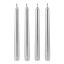 H & S Collection Silver Dinner Candle, Set Of 4
