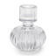 Thread Office Round Ribbed Clear Glass Dinner Candle Holder