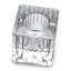 Thread Office Square Ribbed Clear Glass Dinner Candle Holder
