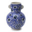 Thread Office Hand Painted Blue Jacobean Floral Ceramic Vase, 25cm