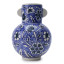 Thread Office Hand Painted Blue Jacobean Floral Ceramic Vase, 25cm
