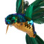 Humble & Mash Green Sugar Bird In Flight Hanging Ornament close up