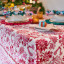 India Ink Red Floral Tablecloth - 8-Seater