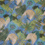 India Ink Blue Peacock Temple Garden Kantha Stitched Throw