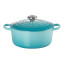 Le Creuset Signature 4.2 Litre Round Cast Iron Casserole, 24cm Caribbean Blue