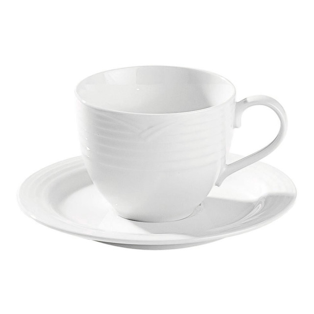 Noritake Arctic White Dinner Set, 20-Piece mug and saucer