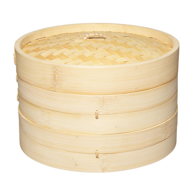 KitchenCraft World of Flavours Oriental Bamboo Steamer, 25cm
