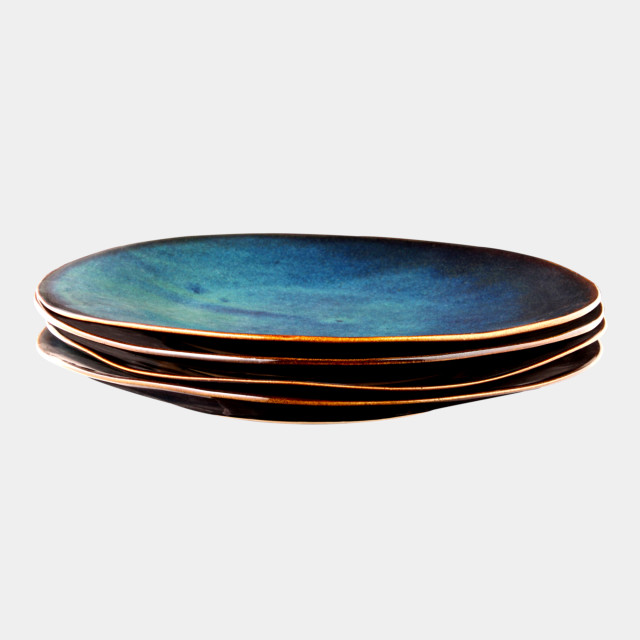 Mervyn Gers Glazed Stoneware Side Plates, Set of 4 - Rockpool