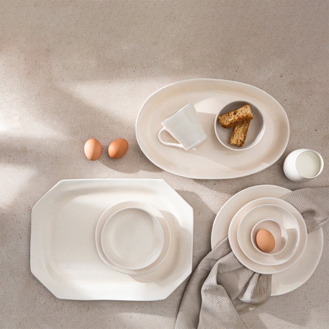 Mervyn Gers Glazed Stoneware Dinner Plates, Set of 4 - Alabaster Product Lifestyle