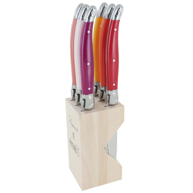 Pack Shot image of Laguiole by Andre Verdier Steak Knife Set with Stand, 6-Piece
