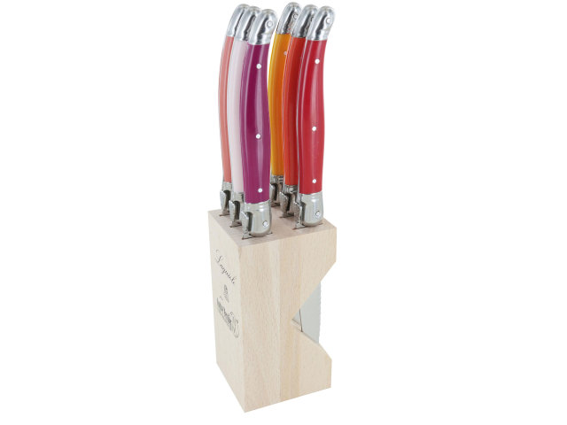 Pack Shot image of Laguiole by Andre Verdier Steak Knife Set with Stand, 6-Piece