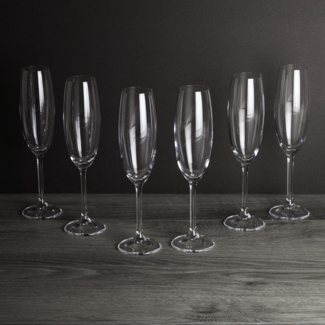 Crane Crystal Bistro Champagne Flutes, Set of 6