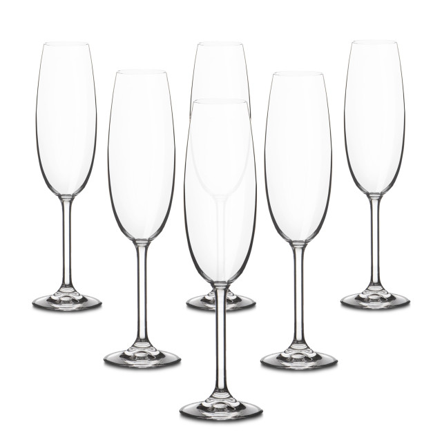 Crane Crystal Bistro Champagne Flutes, Set of 6