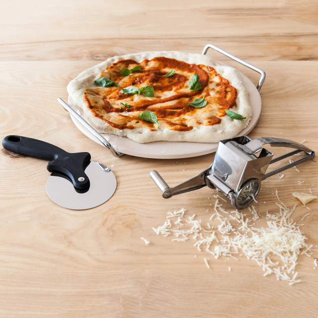 KitchenCraft Pizza Stone Set, 32cm