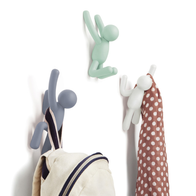 Umbra Buddy Moulded Wall Hooks, Set of 3 - Green Multi