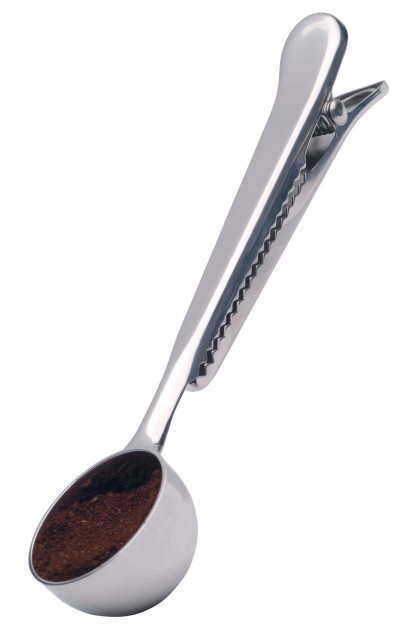 KitchenCraft Stainless Steel Coffee Measure And Bag Clip, 15ml