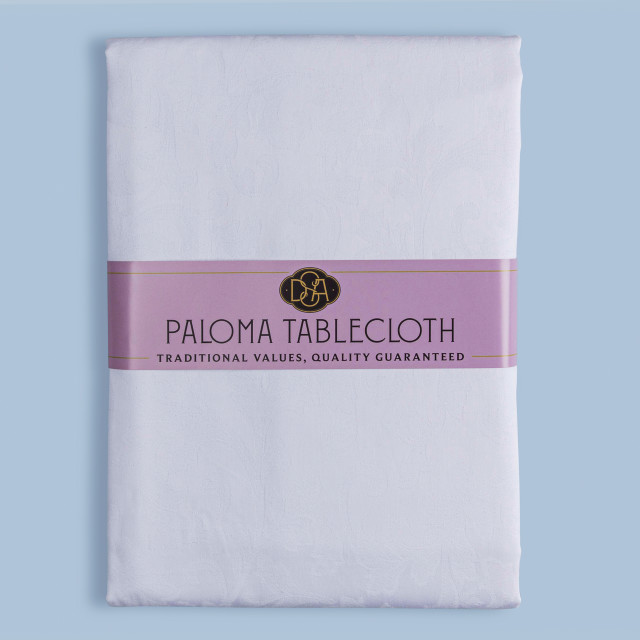 Packaging image of DSA Paloma Jacquard Damask Rectangular Tablecloth