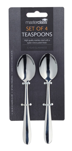 MasterClass Stainless Steel Teaspoons, Set of 4