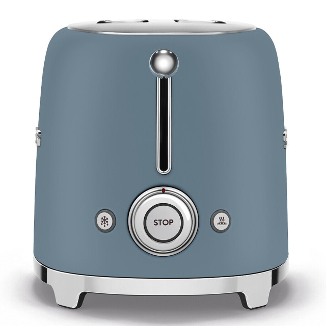 Smeg Retro 2-Slice Toaster, 950W - Storm Blue Matt angle