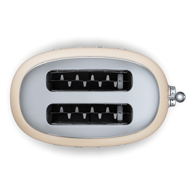 Smeg Retro 950W 2 Slice Toaster, Cream top view