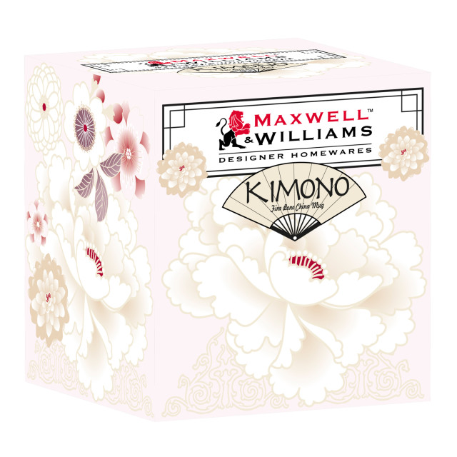 Maxwell & Williams Kimono Mug, 400ml Pink packaging
