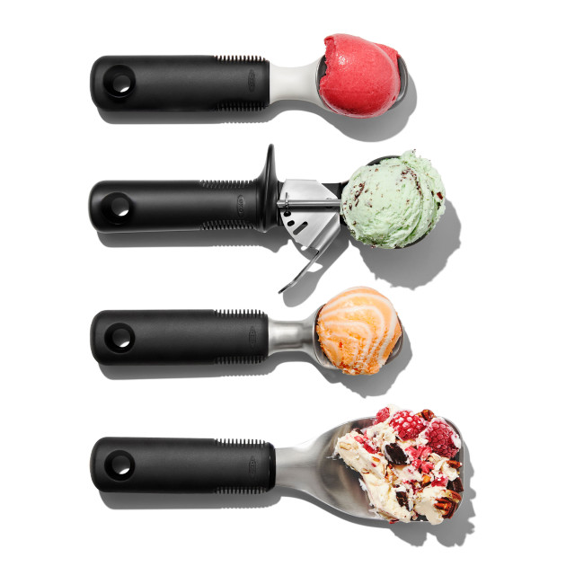 OXO Good Grips Trigger Ice Cream Scoop in use