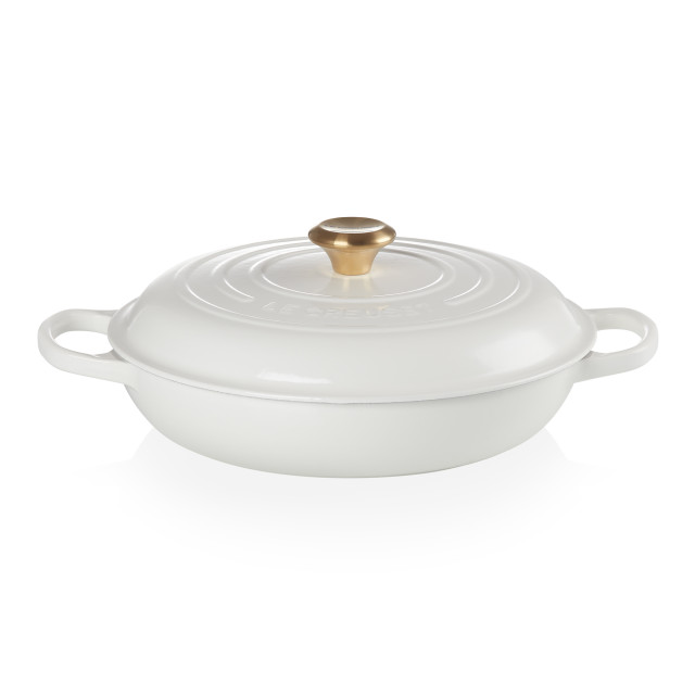 Le Creuset Signature 3.5 Litre Shallow Casserole, 30cm - White