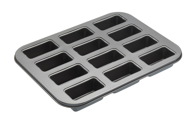 MasterClass 12 Hole Non Stick Mini Loaf Pan with Loose Bases