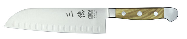 Gude Alpha Olive Santoku Knife, 18cm