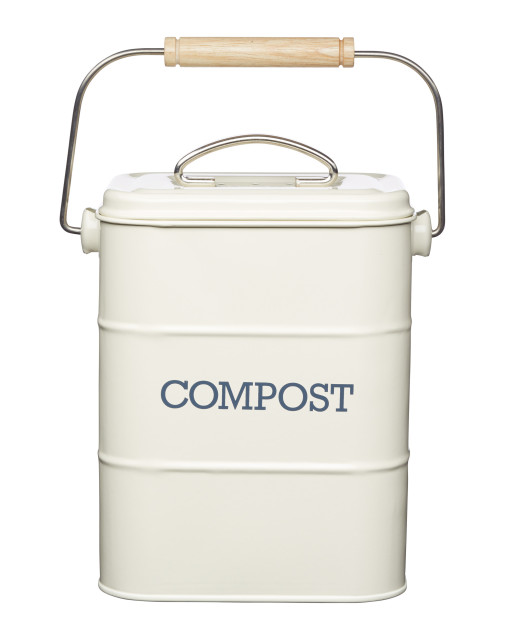 Pack Shot image of KitchenCraft Living Nostalgia Steel Compost Bin, 3L
