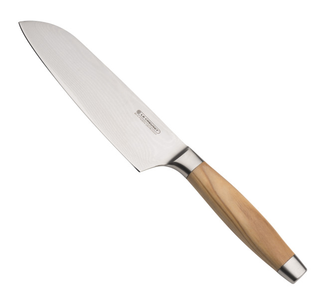 Le Creuset Olive Wood Handle Santoku Knife, 18cm