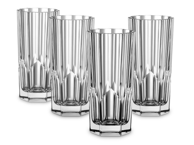 Nachtmann Lead-Free Crystal Aspen Highball Glasses, Set of 4