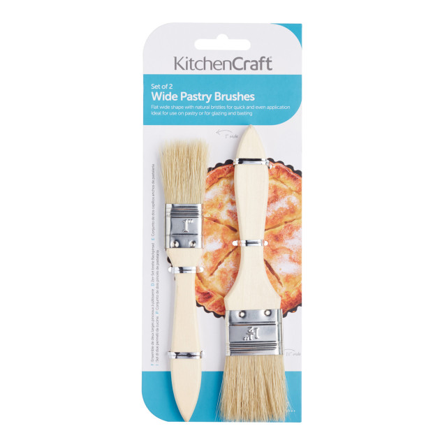 KitchenCraft Wide Pastry Brushes, Set of 2 packaging